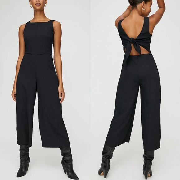 Aritzia Wilfred Ecoulement Sleeveless Cropped Wide Leg Tie Back Jumpsuit Size 2 - Picture 9 of 14